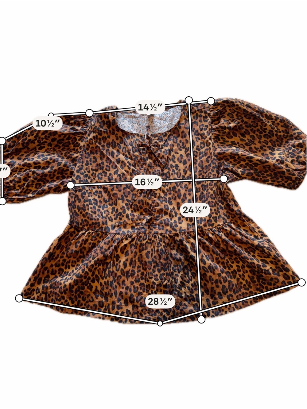 Old Navy Leopard Print Puff Sleeve Peplum Blouse - Brown/Black